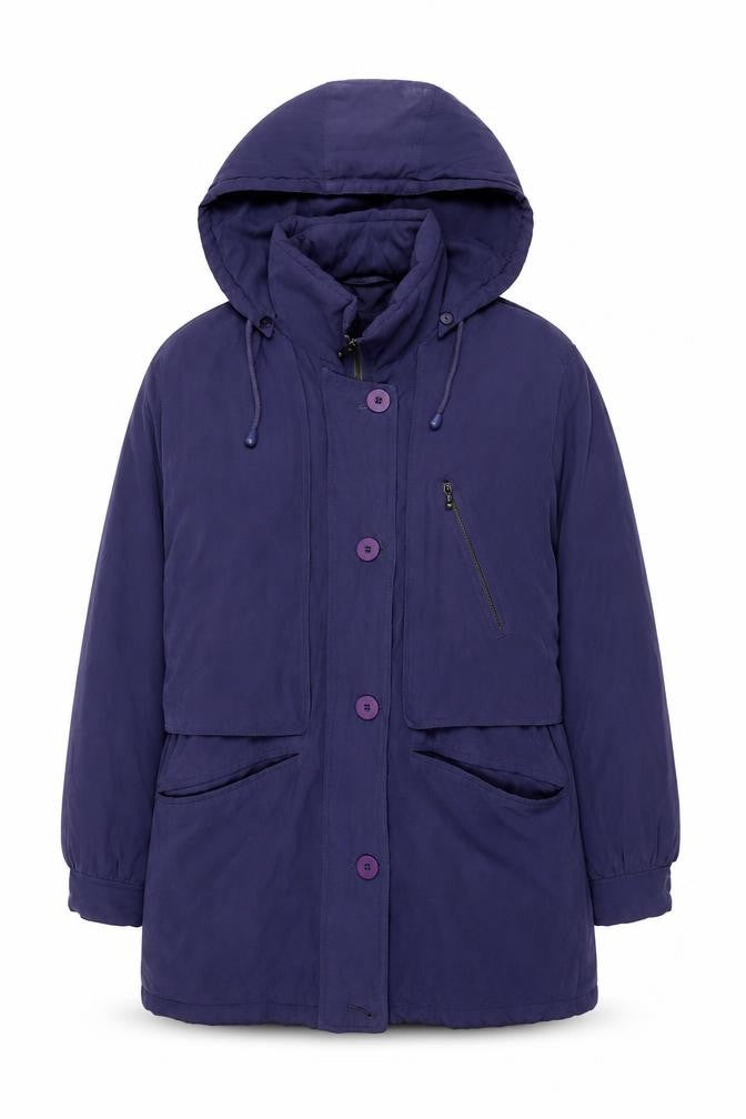 Dannimac Women's Purple Parka Jacket, Size 10, Hooded, Autumn/Winter