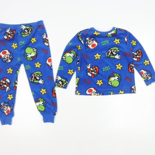 Boys Blue Super Mario Pyjama Set, 3-4 Years, Lightweight Fleece