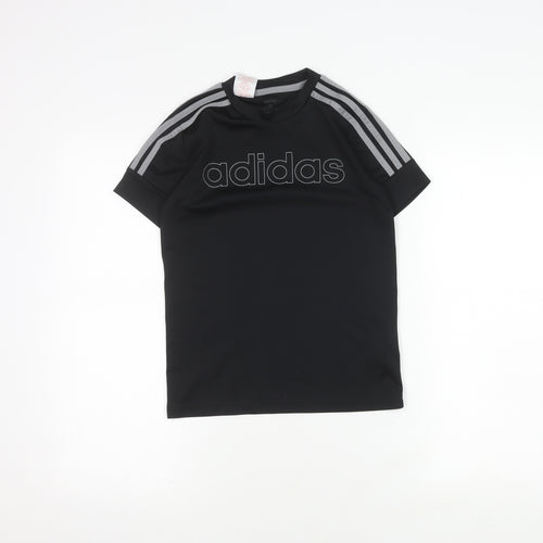Adidas Boys Black T-Shirt 9-10 Years Gym Jersey Top