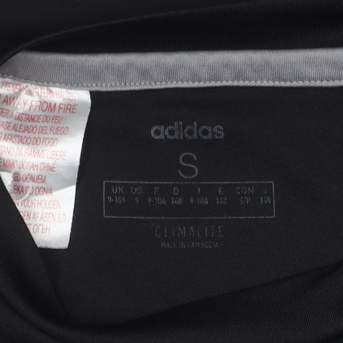 Adidas Boys Black T-Shirt 9-10 Years Gym Jersey Top