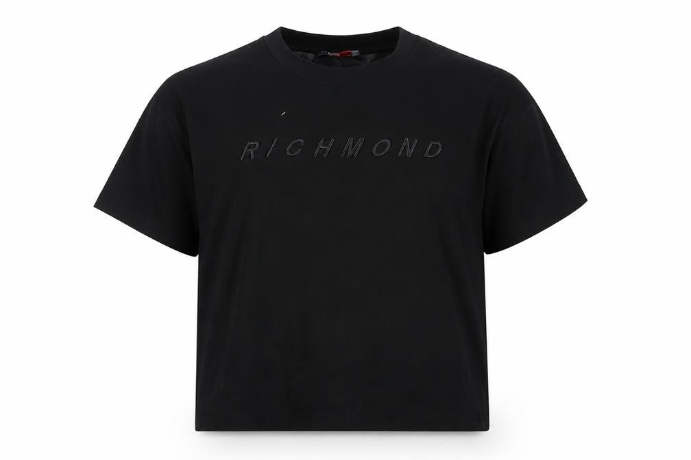 Front view of Richmond Sport Black unisex basic t-shirt, m, short sleeve