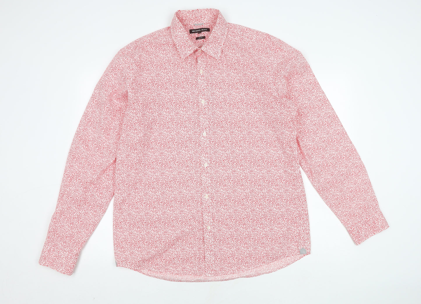 Michael Kors Men's Red Floral Slim Fit Shirt XL