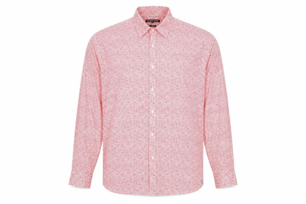 Michael Kors Men's Red Floral Slim Fit Shirt XL