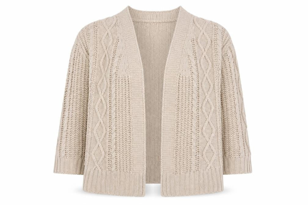 Front view of Brave Soul Women's Beige Cardigan, S