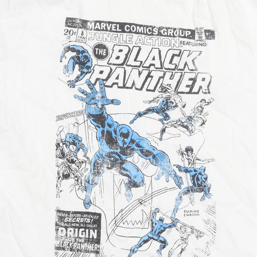 George Men's White Black Panther Comic T-Shirt S