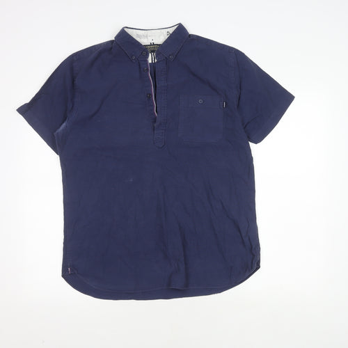 Hammond & Co. Men's M Blue Cotton Casual Shirt