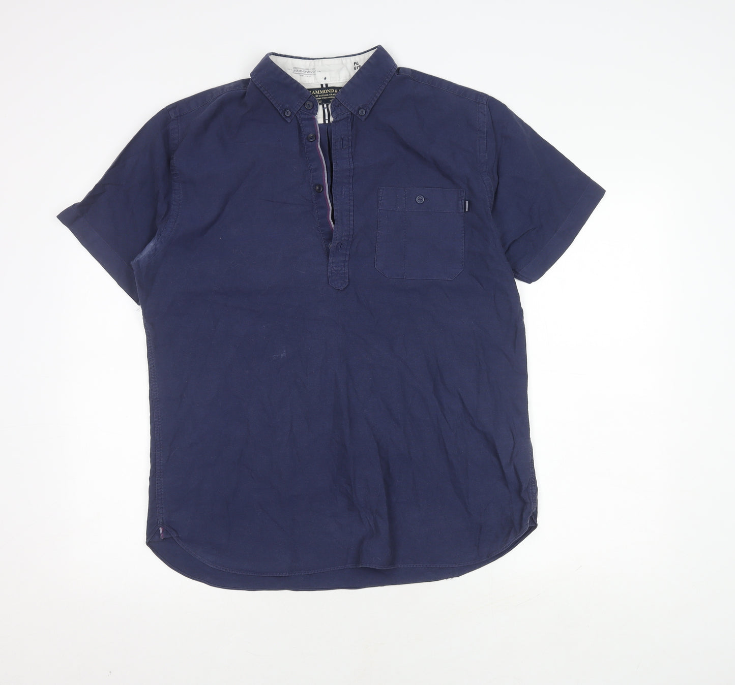 Hammond & Co. Men's M Blue Cotton Casual Shirt