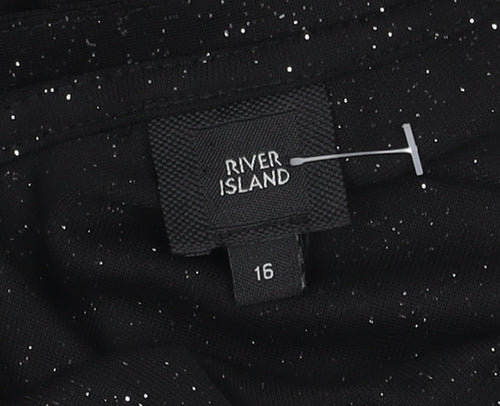 River Island Women's Black Dress Size 16
