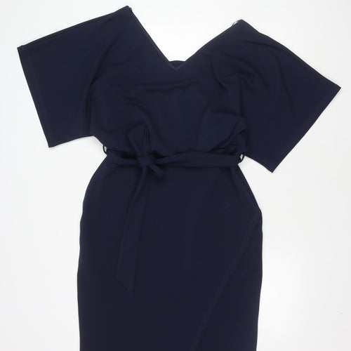 Quiz Blue Dress Women Size 16, Polyester Blend, Elegant