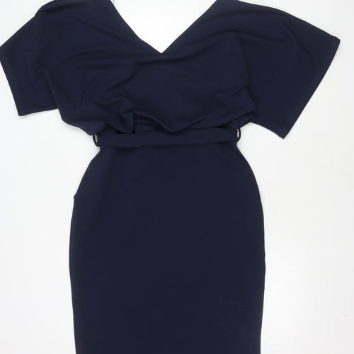 Quiz Blue Dress Women Size 16, Polyester Blend, Elegant