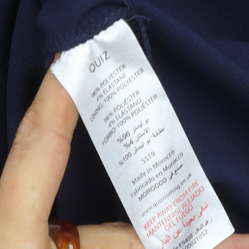 Quiz Blue Dress Women Size 16, Polyester Blend, Elegant