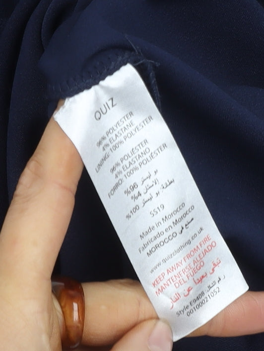 Quiz Blue Dress Women Size 16, Polyester Blend, Elegant