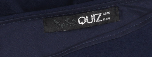 Quiz Blue Dress Women Size 16, Polyester Blend, Elegant