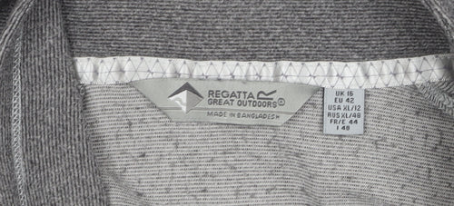 Regatta Women's Grey 1/4 Zip Pullover - Size 16