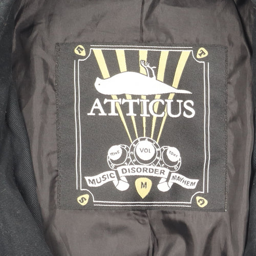 Atticus Men's Black Pea Coat, Size S, Belted Casual