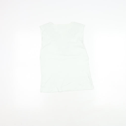 Fred Perry Women's White Sleeveless Top, Size 12