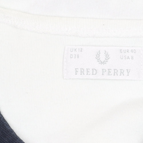 Fred Perry Women's White Sleeveless Top, Size 12
