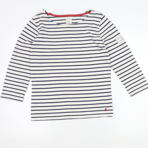 Joules Women's White Striped T-Shirt Size 10