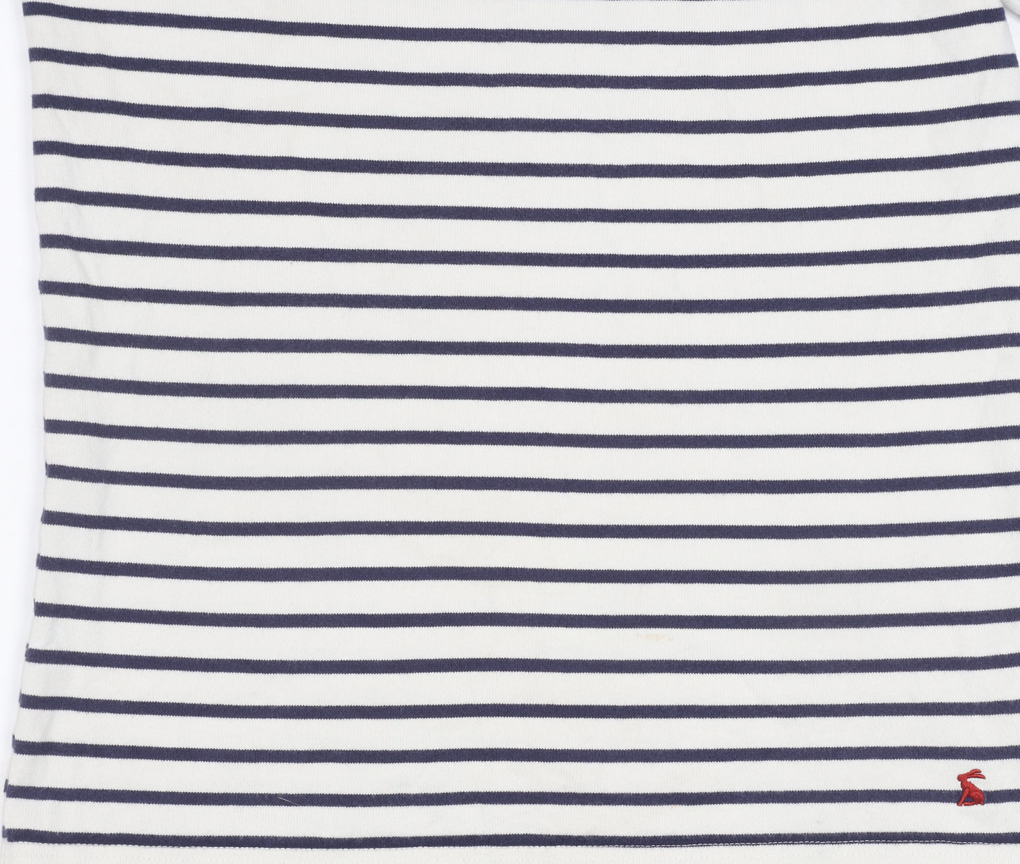 Joules Women's White Striped T-Shirt Size 10