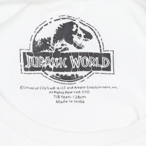 Primark Boys' White Jurassic World T-Shirt 7-8 Years