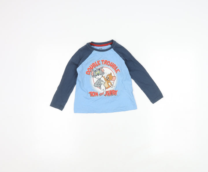 Boys Tom & Jerry Blue Long Sleeve T-Shirt 2-3 Years