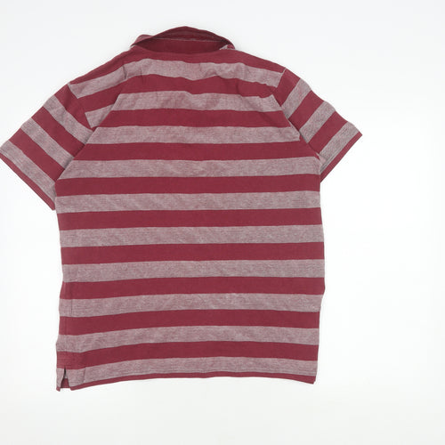 LFC Men's Red Striped Polo Shirt M