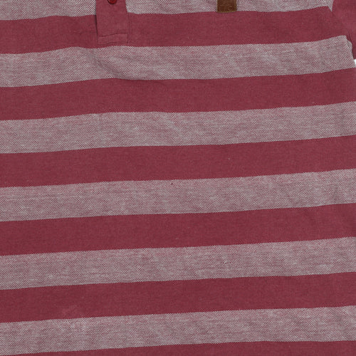 LFC Men's Red Striped Polo Shirt M