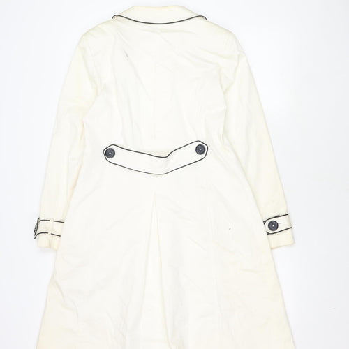 Laura Ashley Women's White Trench Coat Size 14
