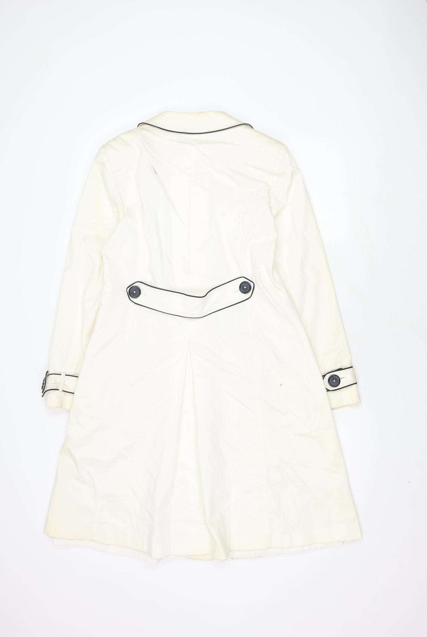 Laura Ashley Women's White Trench Coat Size 14