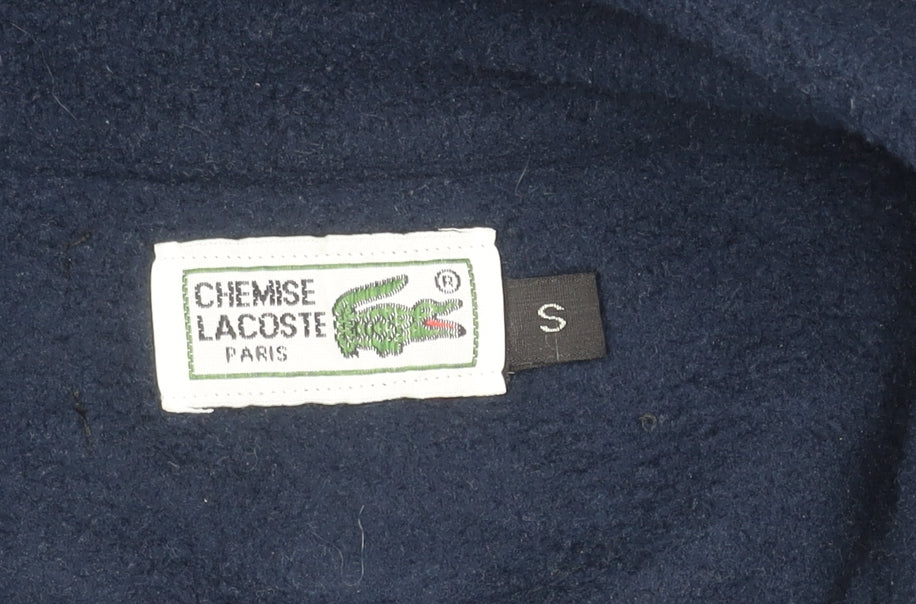 Lacoste Men's Blue Fleece Jacket S Stand-Up Collar
