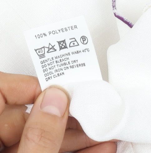 Eastex Women's White Embroidered Blouse - Size 12