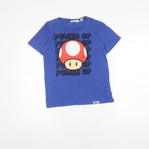 H&M Boys Blue Super Mario T-Shirt, Size 11-12 Years