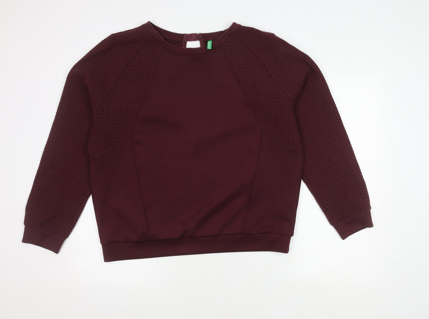 United Colors of Benetton Women's Purple Polyester Blend Pullover Jumper Size L