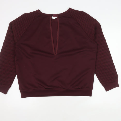 United Colors of Benetton Women's Purple Polyester Blend Pullover Jumper Size L