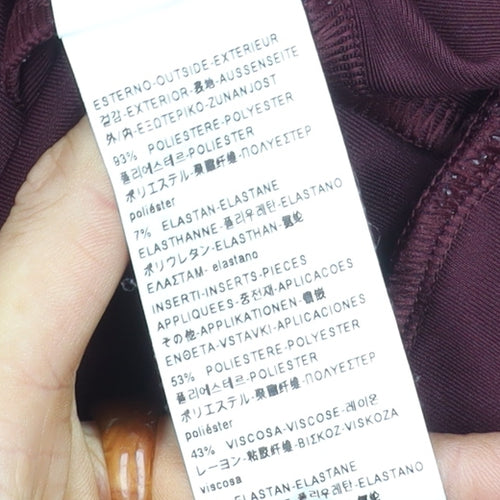 United Colors of Benetton Women's Purple Polyester Blend Pullover Jumper Size L