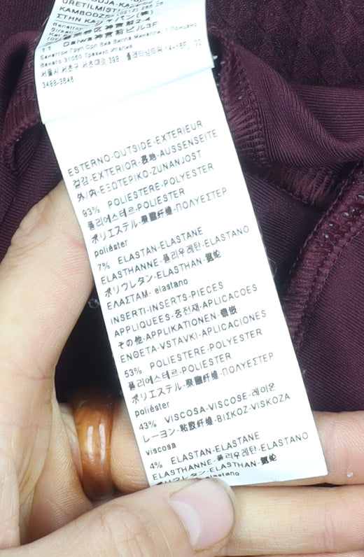 United Colors of Benetton Women's Purple Polyester Blend Pullover Jumper Size L