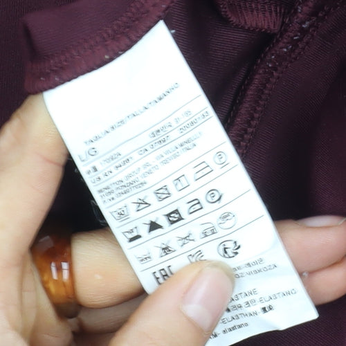 United Colors of Benetton Women's Purple Polyester Blend Pullover Jumper Size L