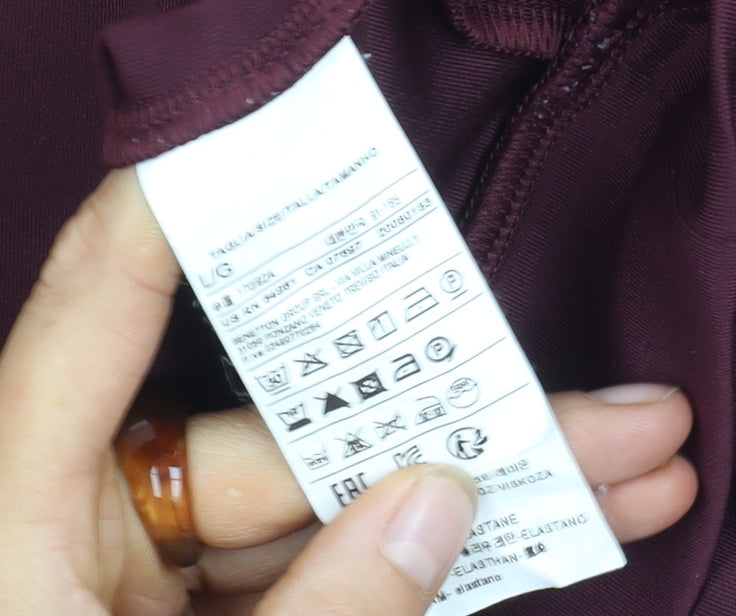 United Colors of Benetton Women's Purple Polyester Blend Pullover Jumper Size L