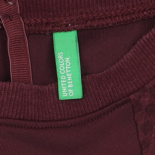 United Colors of Benetton Women's Purple Polyester Blend Pullover Jumper Size L