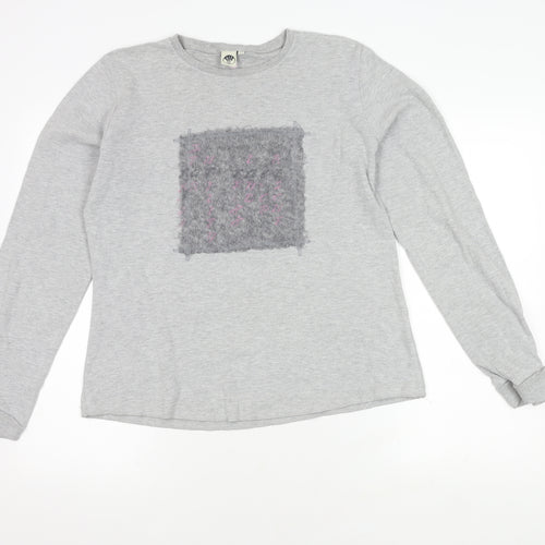 Fat Face Women's Grey Cotton Graphic Print Sweatshirt Size 14