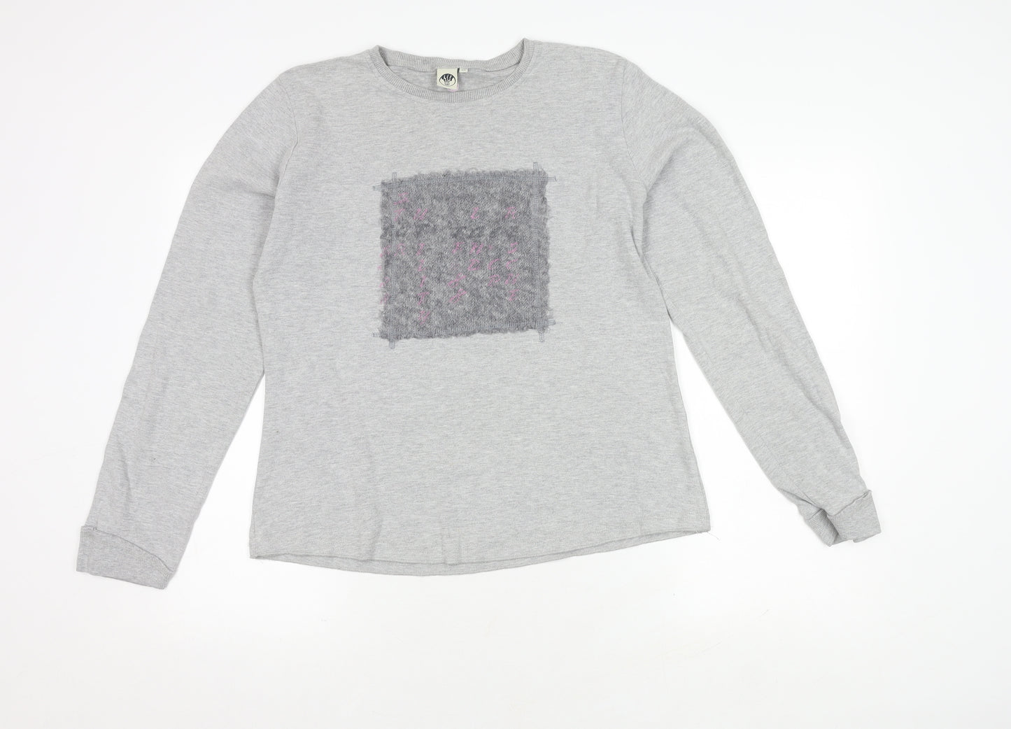 Fat Face Women's Grey Cotton Graphic Print Sweatshirt Size 14