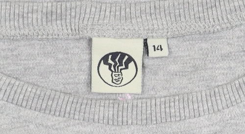 Fat Face Women's Grey Cotton Graphic Print Sweatshirt Size 14