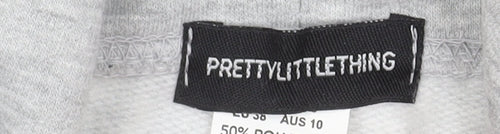 PrettyLittleThing Women's Grey Friends Pullover Hoodie Size S