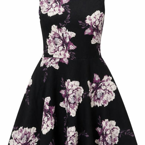 Apricot Women's Black Floral Dress UK 10