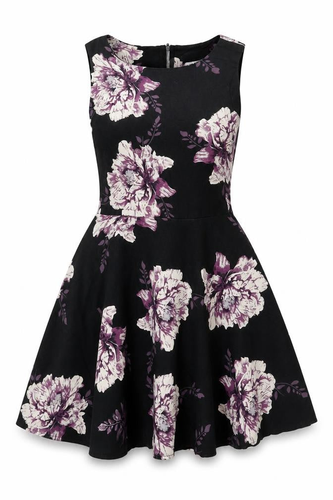Apricot Women's Black Floral Dress UK 10