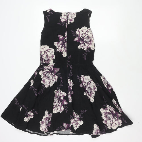 Apricot Women's Black Floral Dress UK 10