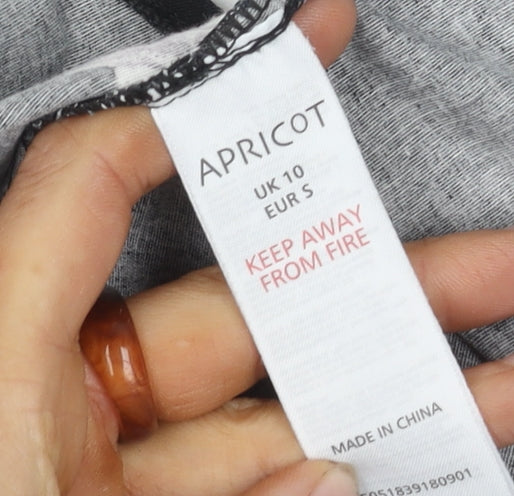Apricot Women's Black Floral Dress UK 10