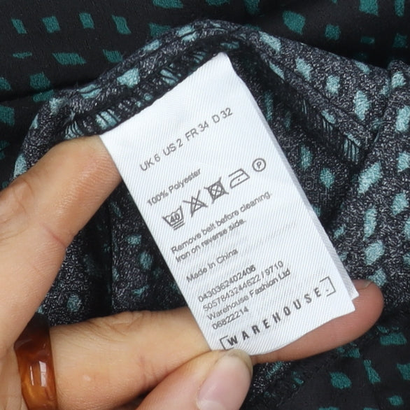 Warehouse Black Polyester Dress Size 6 Women's