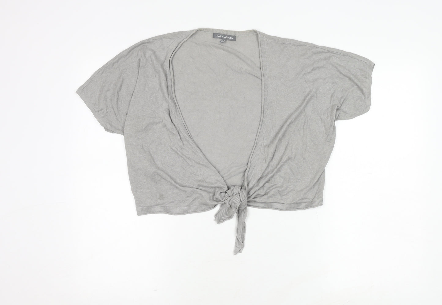 Laura Ashley Women's Grey Shrug, Size 12, Short Sleeve