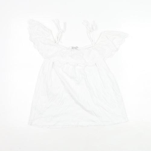 Red Herring Women's White Top Size 10 Cotton